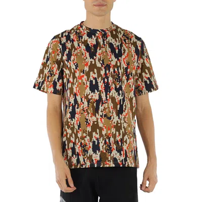 Roberto Cavalli Men's Geometric Python Print Cotton T-shirt In Brown