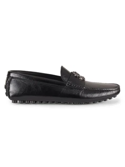 Roberto Cavalli Men's Leather Driving Loafers In Black