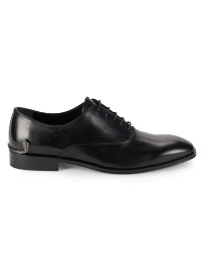 Roberto Cavalli Men's Leather Oxford Shoes In Black