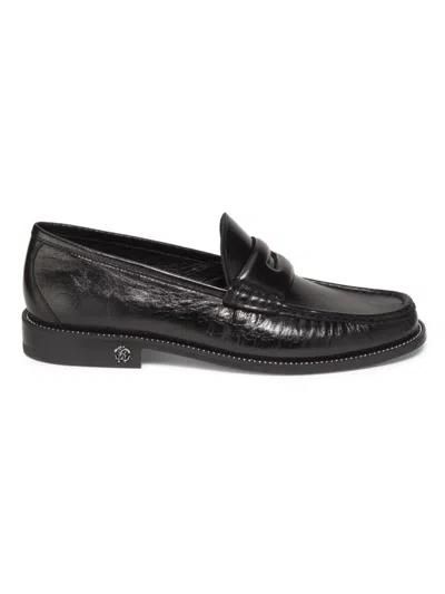 Roberto Cavalli Men's Leather Penny Loafers In Black