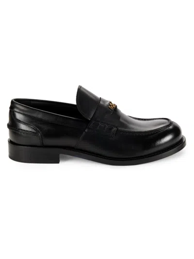Roberto Cavalli Men's Leather Penny Loafers In Black