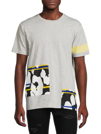 Roberto Cavalli Men's Leopard Print Crewneck T Shirt In Grey