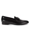 Roberto Cavalli Man Loafers Black Size 9 Leather In Black