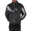 Roberto Cavalli Men's Panelled Python Print Puffer Jacket In White/black
