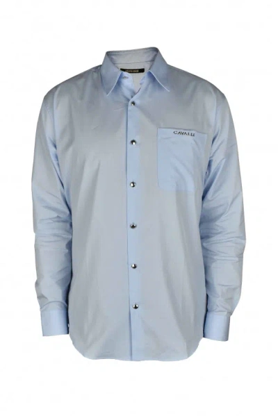 Roberto Cavalli Men Shirt In Blue