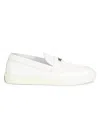 Roberto Cavalli Men's Textured Leather Bit Loafers In White