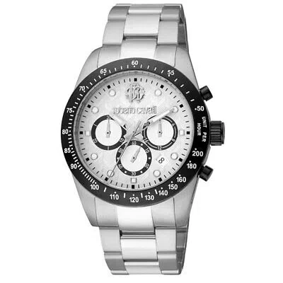 Pre-owned Roberto Cavalli Mens Silver Dial Quartz Watch Stainless Steel Rc5g046m0055