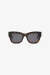 Roberto Cavalli Metal And Acetate Combination Sunglasses In Shiny Dark Havana