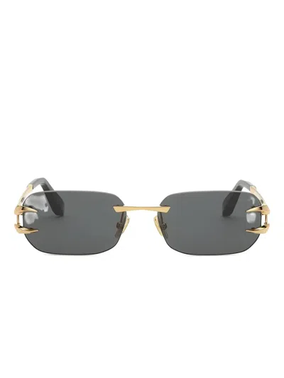 Roberto Cavalli Metal Rimless Sunglasses In Gold