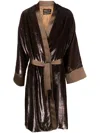Roberto Cavalli Metallic-effect Kimono Jacket In Brown