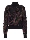 Roberto Cavalli Metallic-fringed Turtleneck Sweater In Multi