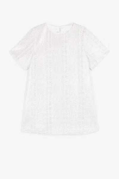 Roberto Cavalli Kids' Metallic-jacquard Dress In White