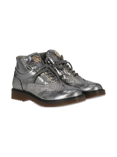 Roberto Cavalli Kids' Metallic Lace-up Boots