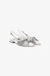 Roberto Cavalli Metallic Leather Slingback Ballet Flats In Silver