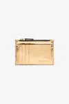 Roberto Cavalli Metallic Snake-scale Card Holder In Gold