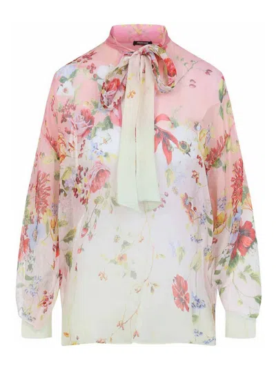 Roberto Cavalli Miami Flowers Blouse In Pink