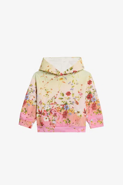 Roberto Cavalli Miami Flowers Print Cotton Sweatshirt In Multi