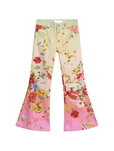 Roberto Cavalli Kids' Miami Flowers-print Trousers In Multi