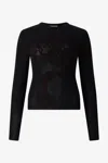 Roberto Cavalli Micro-openwork Sweater With Dragon In Black