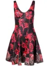 Roberto Cavalli Kleid Mit Micro Parrot Tulip Print In Schwarz