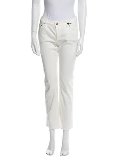 Pre-owned Roberto Cavalli Mid Rise Jeans In White