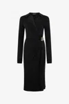 Roberto Cavalli Midi Dress With Mirror Snake Monogram In Black