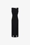Roberto Cavalli Midi Dress With Slits In Black