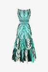 Roberto Cavalli Ray Of Sea Print Ruffled Dress