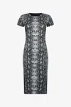 Roberto Cavalli Snake Print Midi Dress In Animal Print