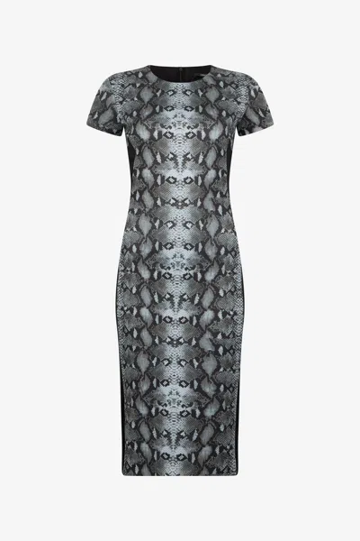 Roberto Cavalli Snake Print Midi Dress In Animal Print