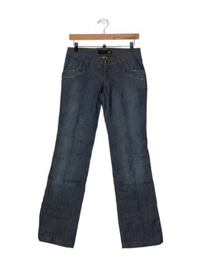 Pre-owned Roberto Cavalli Mid-rise Flared Jeans In Blue