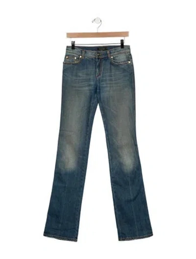 Pre-owned Roberto Cavalli Mid-rise Flared Jeans In Blue