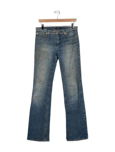 Pre-owned Roberto Cavalli Mid-rise Flared Jeans In Blue