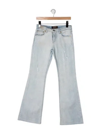 Pre-owned Roberto Cavalli Mid-rise Flared Jeans In Blue