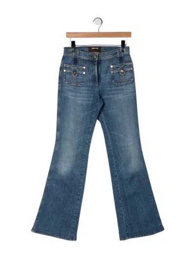 Pre-owned Roberto Cavalli Mid-rise Flared Jeans In Blue