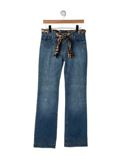 Pre-owned Roberto Cavalli Mid-rise Flared Jeans In Blue