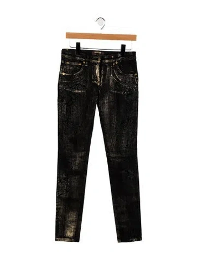 Pre-owned Roberto Cavalli Mid-rise Skinny Leg Jeans In Black