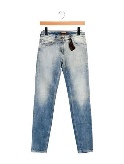 Pre-owned Roberto Cavalli Mid-rise Skinny Leg Jeans In Blue