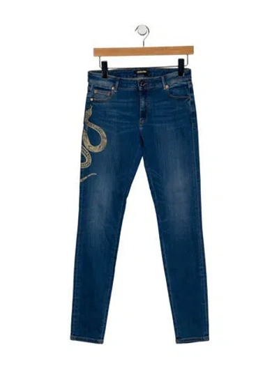Pre-owned Roberto Cavalli Mid-rise Skinny Leg Jeans In Blue
