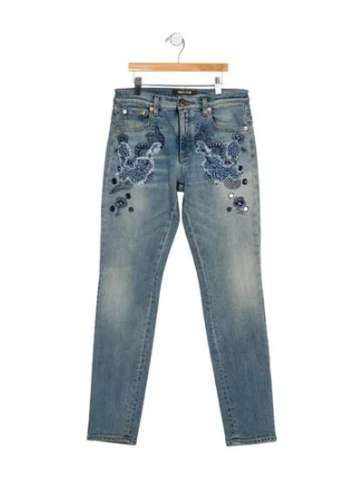Pre-owned Roberto Cavalli Mid-rise Skinny Leg Jeans In Blue