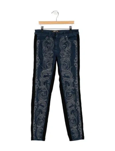 Pre-owned Roberto Cavalli Mid-rise Skinny Leg Jeans In Blue