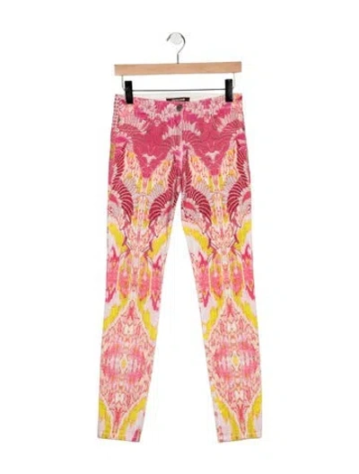 Pre-owned Roberto Cavalli Mid-rise Skinny Leg Jeans In Pink