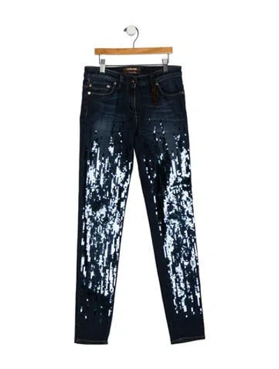 Pre-owned Roberto Cavalli Mid-rise Skinny Leg Jeans W/ Tags In Blue