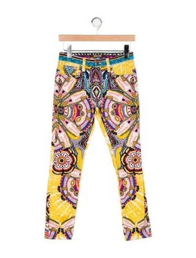 Pre-owned Roberto Cavalli Mid-rise Skinny Leg Jeans In Yellow