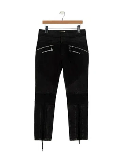 Pre-owned Roberto Cavalli Mid-rise Straight Leg Jeans In Black