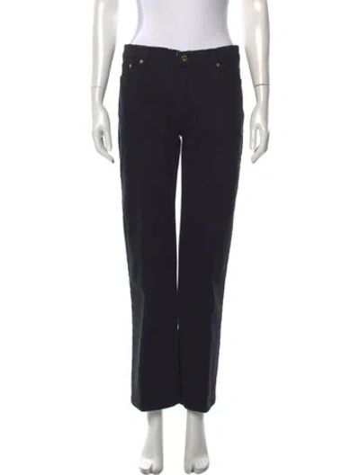 Pre-owned Roberto Cavalli Mid-rise Straight Leg Jeans In Black