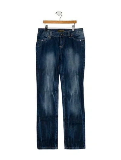 Pre-owned Roberto Cavalli Mid-rise Straight Leg Jeans In Blue