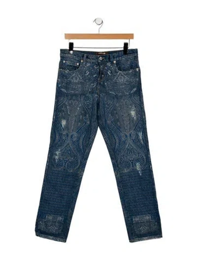 Pre-owned Roberto Cavalli Mid-rise Straight Leg Jeans In Blue
