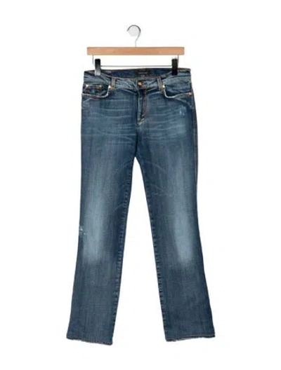 Pre-owned Roberto Cavalli Mid-rise Straight Leg Jeans In Blue
