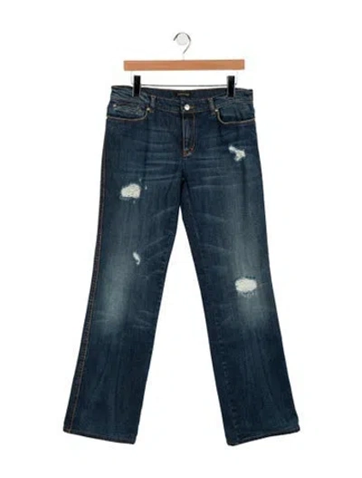 Pre-owned Roberto Cavalli Mid-rise Straight Leg Jeans In Blue